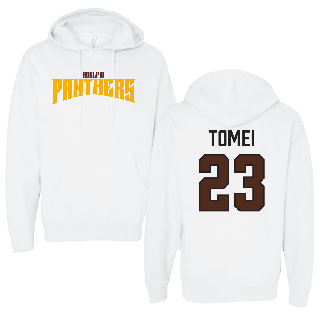 Adelphi University Lacrosse (M) White Classic Hoodie - #23 Christian Tomei