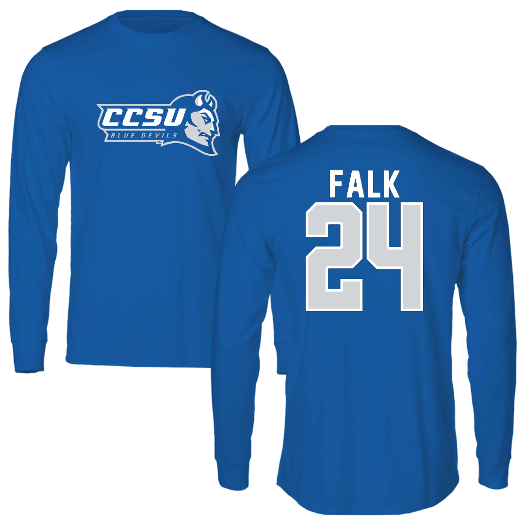 Central Connecticut State University Baseball Blue Devils Long Sleeve - #24 Matt Falk