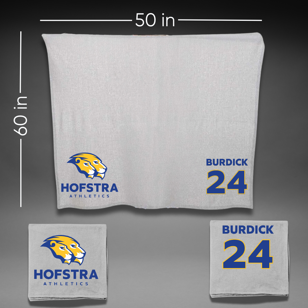 Hofstra University Lacrosse (M) Gray Blanket - #24 Noah Burdick