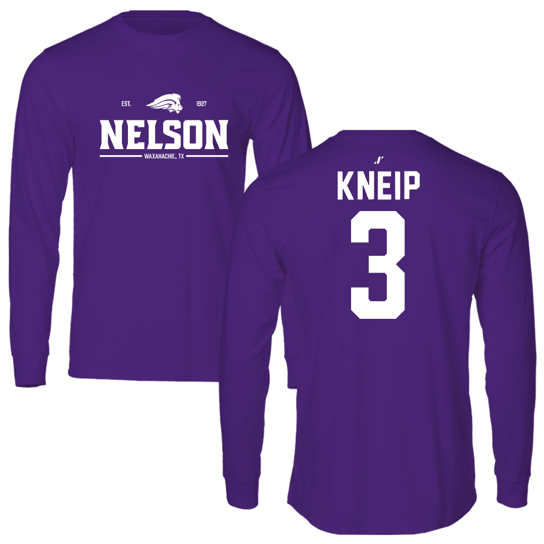 Nelson University Softball Purple General Performance Long Sleeve - #3 Makinzy Kneip