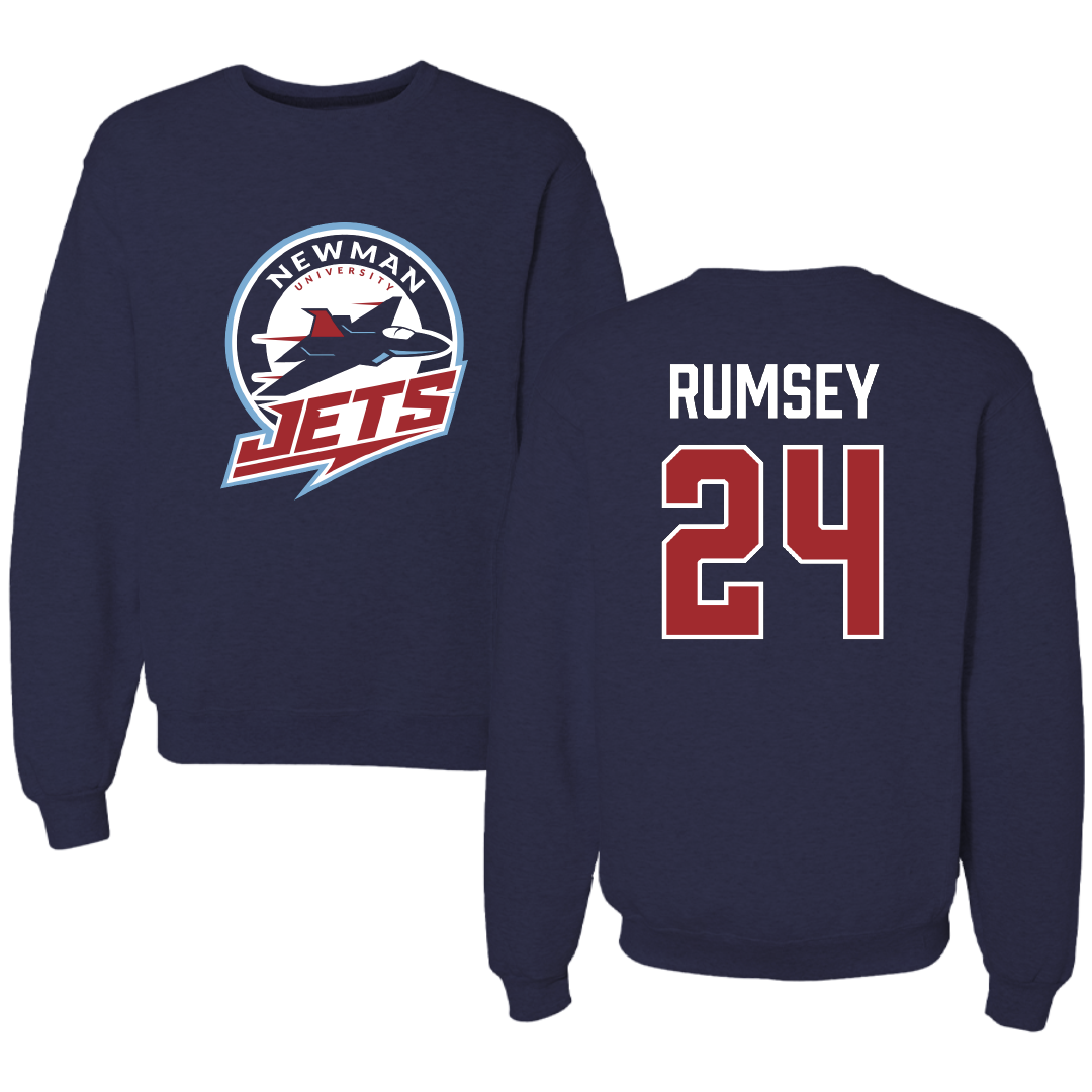 Newman University Softball Navy Crewneck - #24 Audry Rumsey
