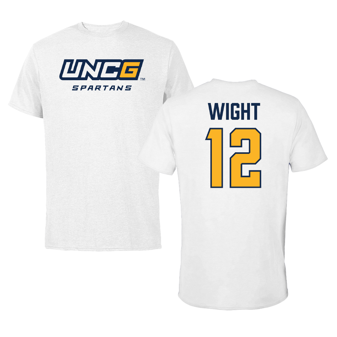 UNC Greensboro Baseball White Performance Tee - #12 Parker Wight
