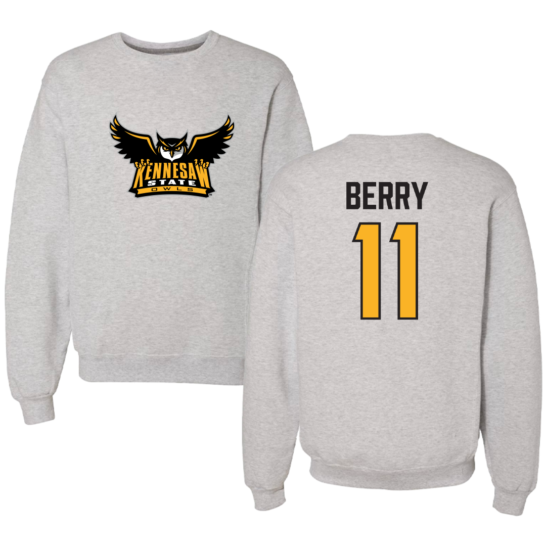 Kennesaw State University Baseball Light Gray Crewneck - #11 Corey Berry
