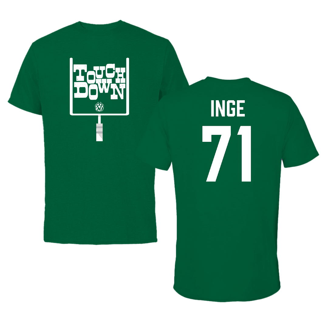 Northwest Missouri State University Football Green Touchdown Tee - #71 Tony Inge