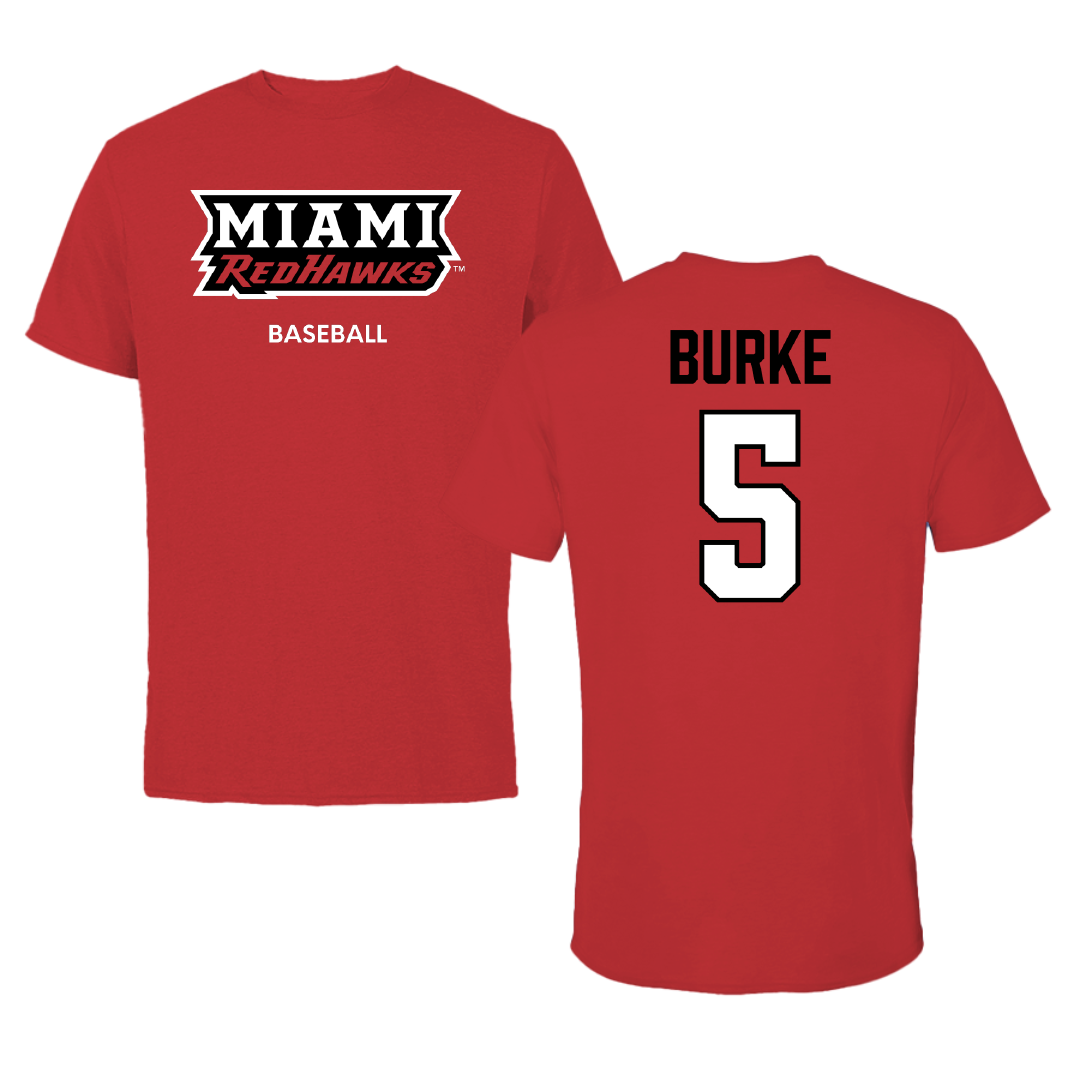 Miami University (Ohio) Baseball Red Performance Tee - #5 Clayton Burke