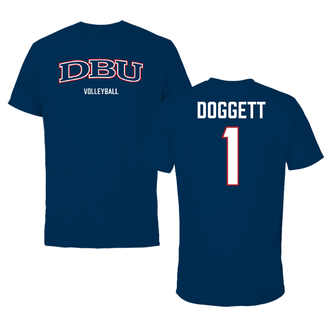 Dallas Baptist University Volleyball (W) Navy Performance Tee - #1 Daylee Doggett