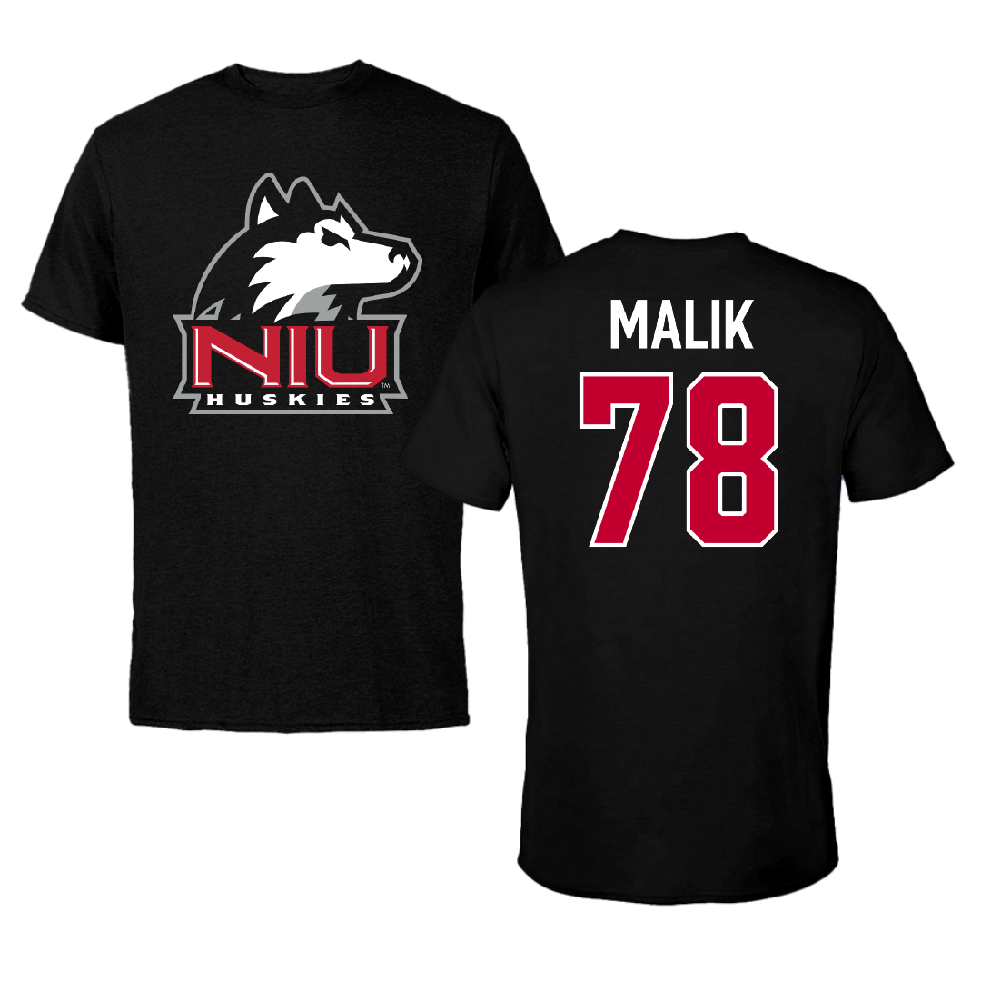 Northern Illinois University Ice Hockey Black Tee - #78 Romaan Malik