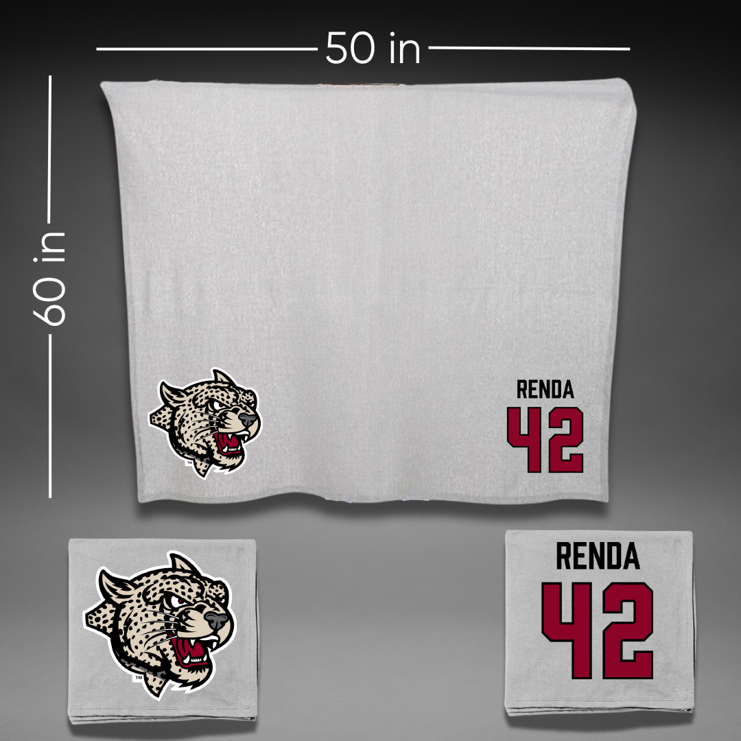 Lafayette College Football Gray Blanket - #42 Will Renda