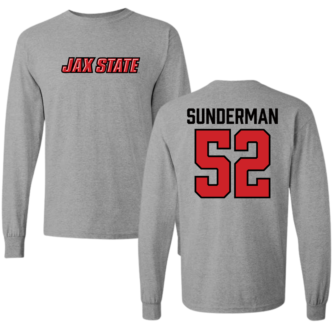 Jacksonville State University Football Sport Gray Long Sleeve - #52 Maddox Sunderman