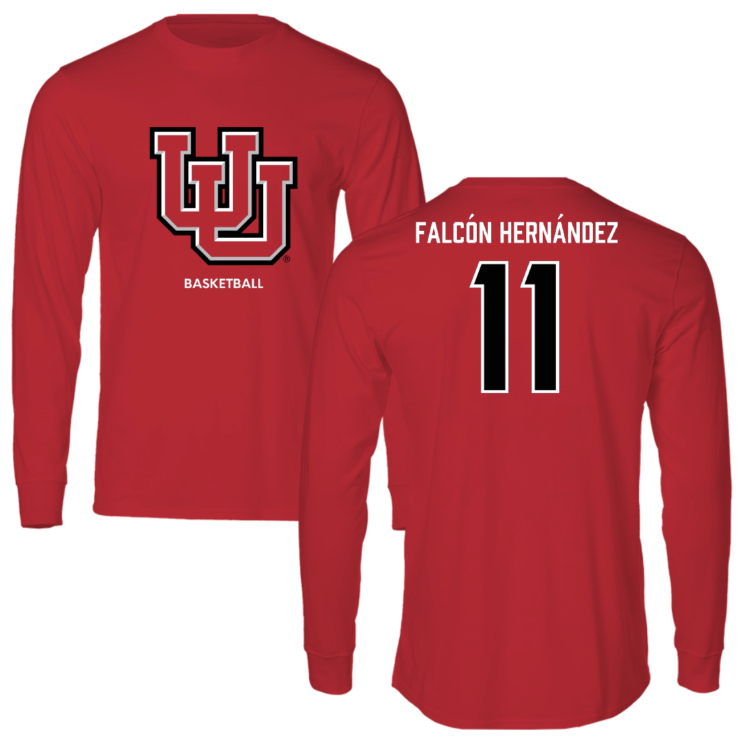University of Utah Basketball (W) Red Block Long Sleeve - #11 Daniela Falcón Hernández
