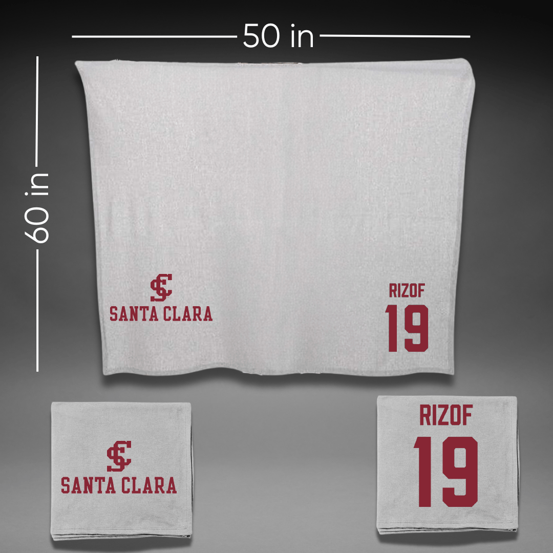 Santa Clara University Water Polo (W) Gray Blanket - #19 Chloe Rizof