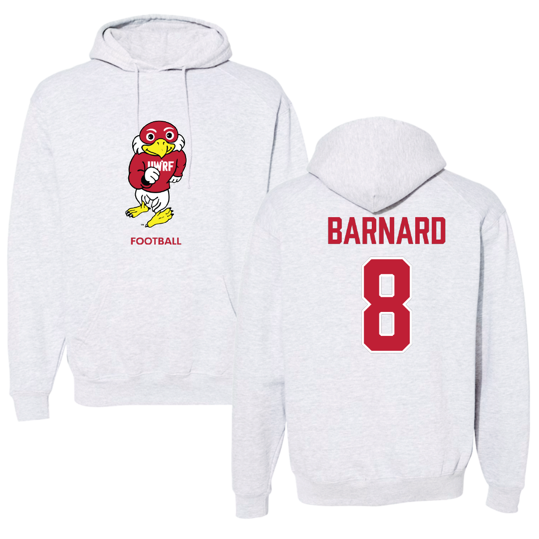 University of Wisconsin-River Falls Football Light Gray Hoodie - #8 Jake Barnard