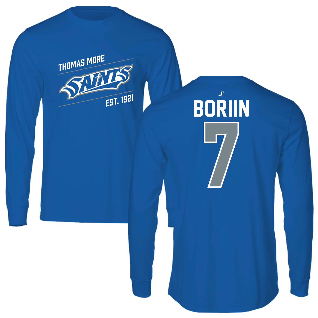 Thomas More University Lacrosse Blue General Performance Long Sleeve - #7 Nick Boriin