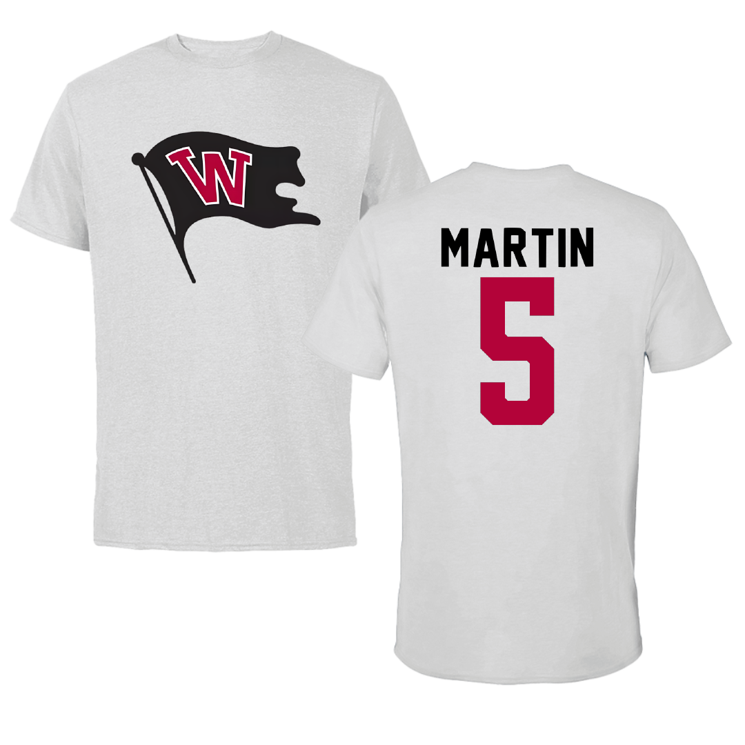 Whitworth University Lacrosse Light Gray Tee - #5 Kylie Martin