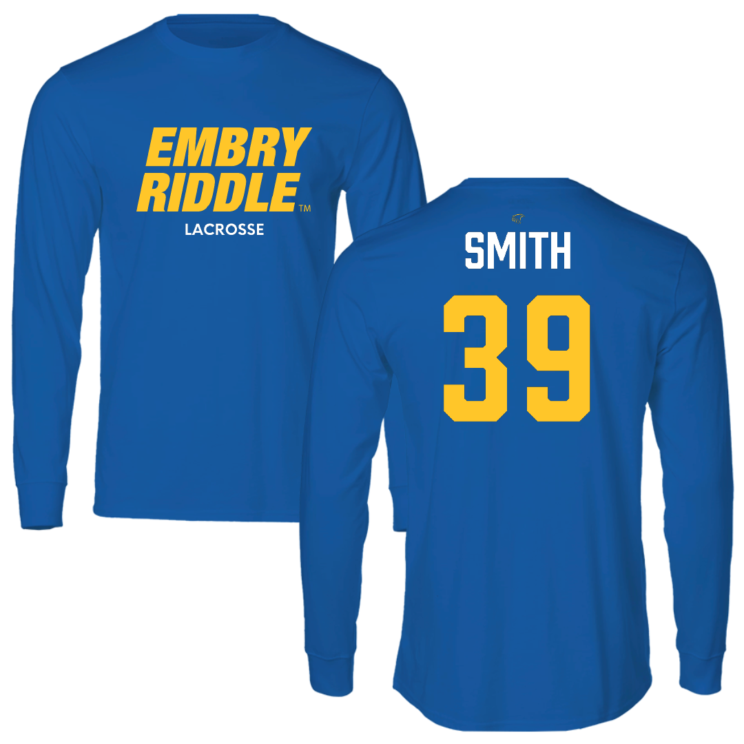 Embry-Riddle Aeronautical University Lacrosse (M) Blue Performance Long Sleeve - #39 Tristan Smith