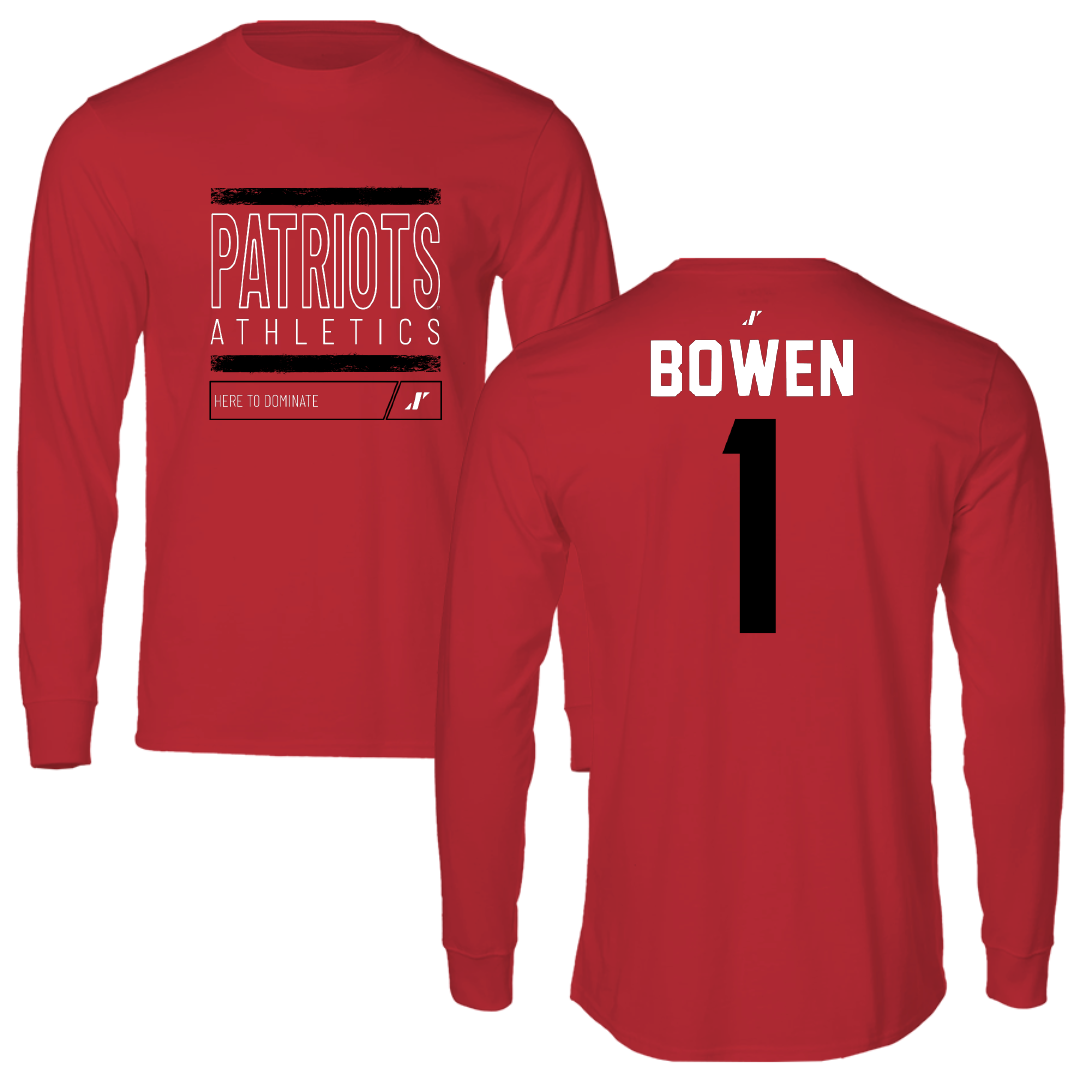 Dallas Baptist University Soccer Red Dominate Performance Long Sleeve - #1 Breanna Bowen