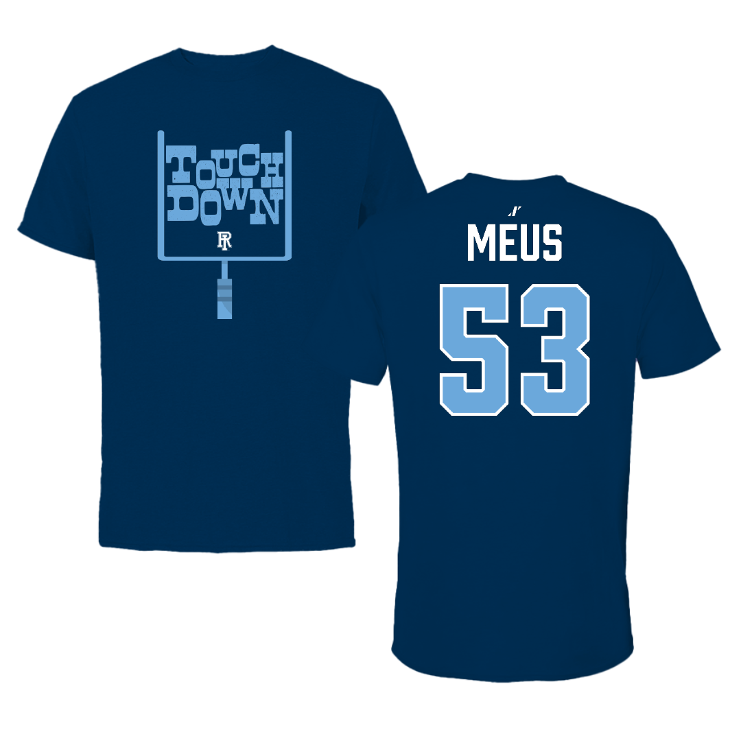 University of Rhode Island Football Navy Touchdown Tee - #53 Moses Meus