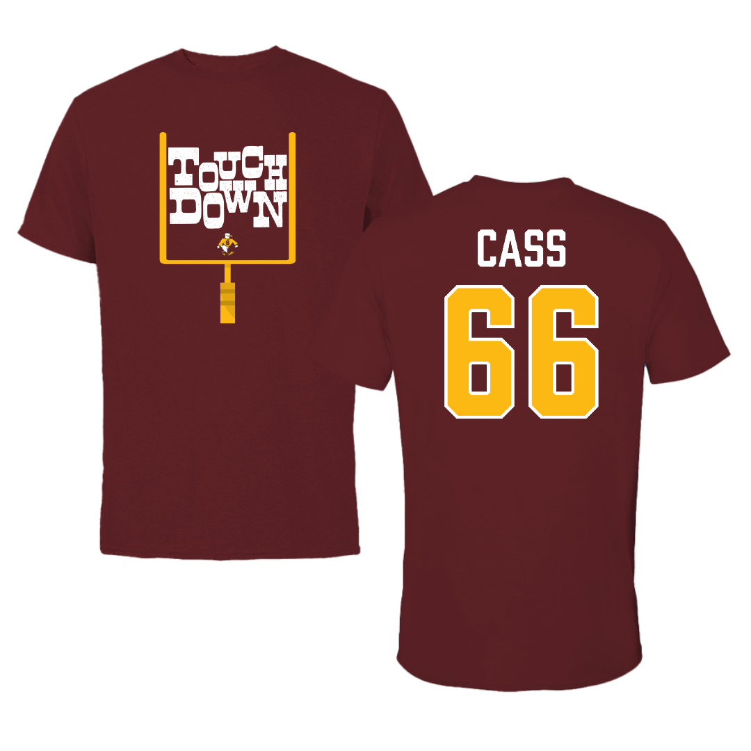 Salisbury University Football Maroon Touchdown Tee - #66 Owen Cass