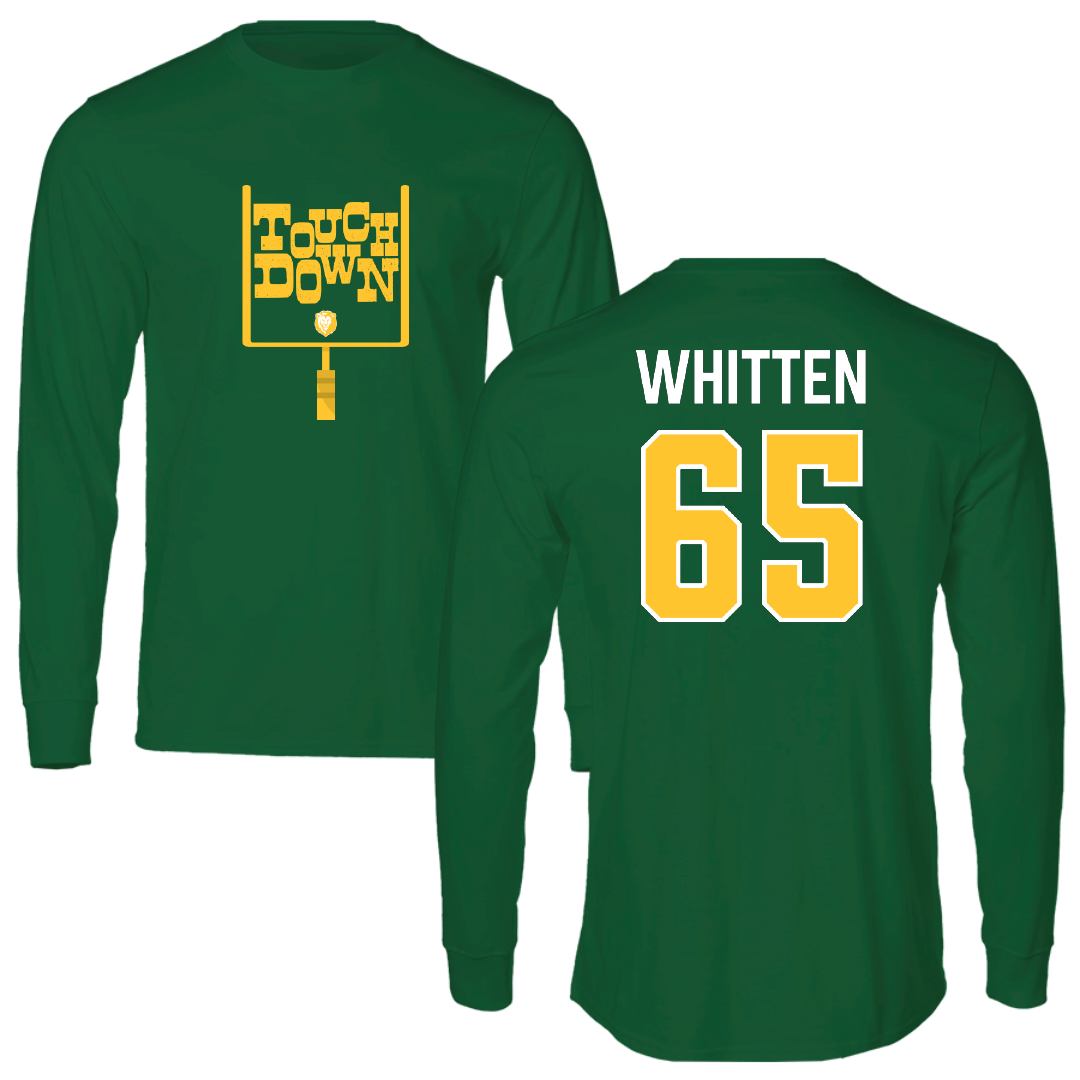 Southeastern Louisiana University Football Green Touchdown Performance Long Sleeve - #65 Riley Whitten