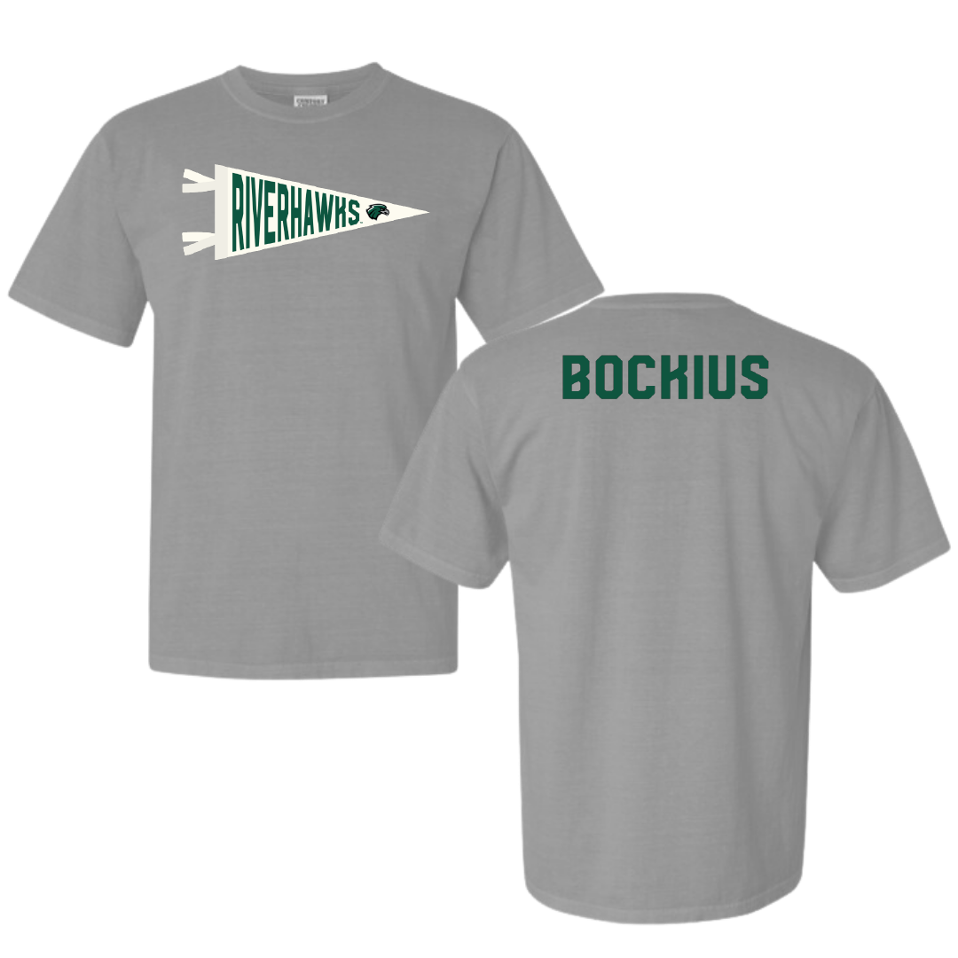 Northeastern State University Baseball Light Gray Pennant Comfort Colors Tee - Brazen Bockius