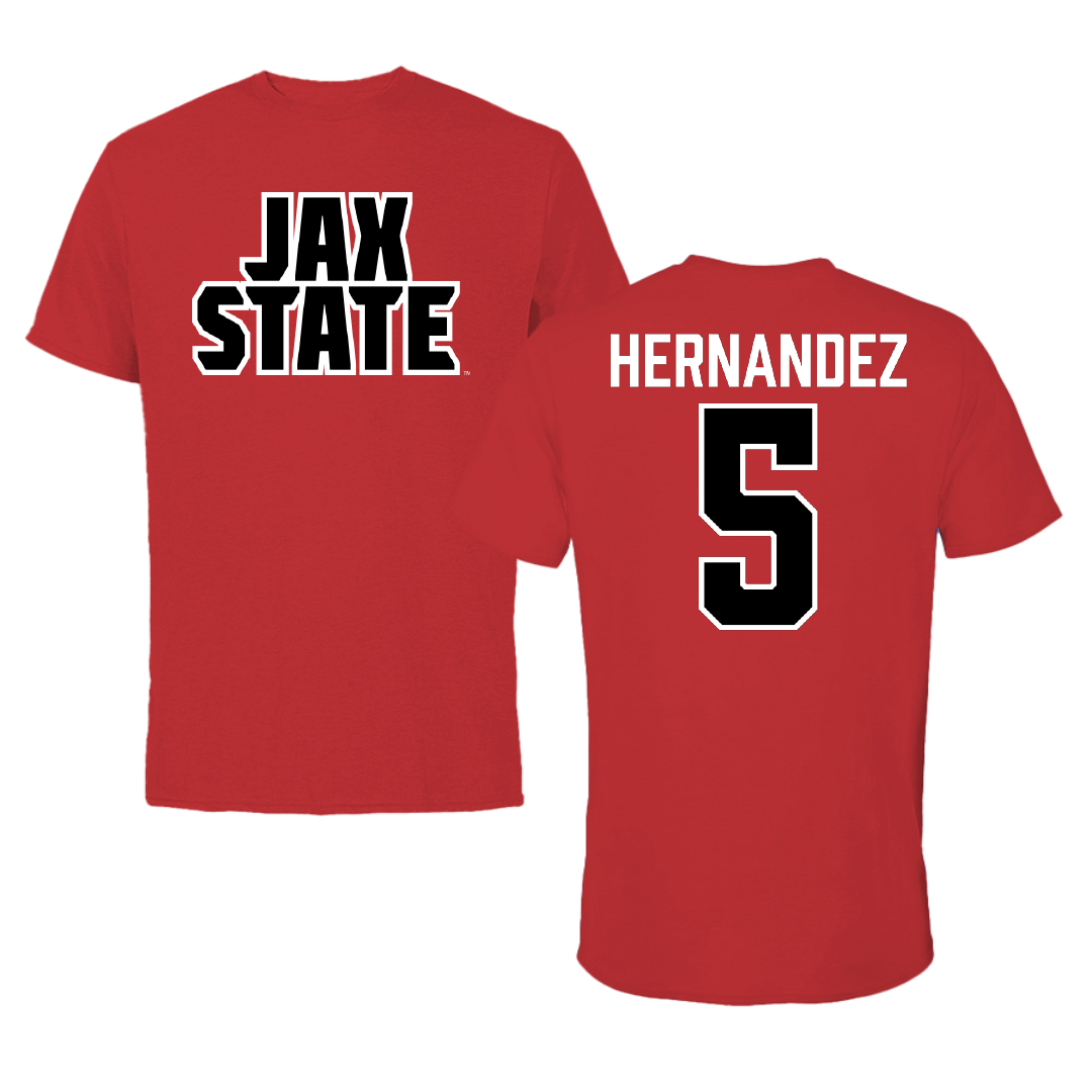 Jacksonville State University Baseball Red Performance Tee - #5 Javon Hernandez