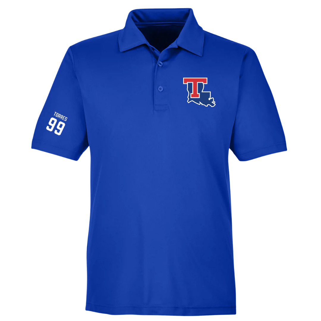 Louisiana Tech University Softball Blue Polo - #99 Reese Torres