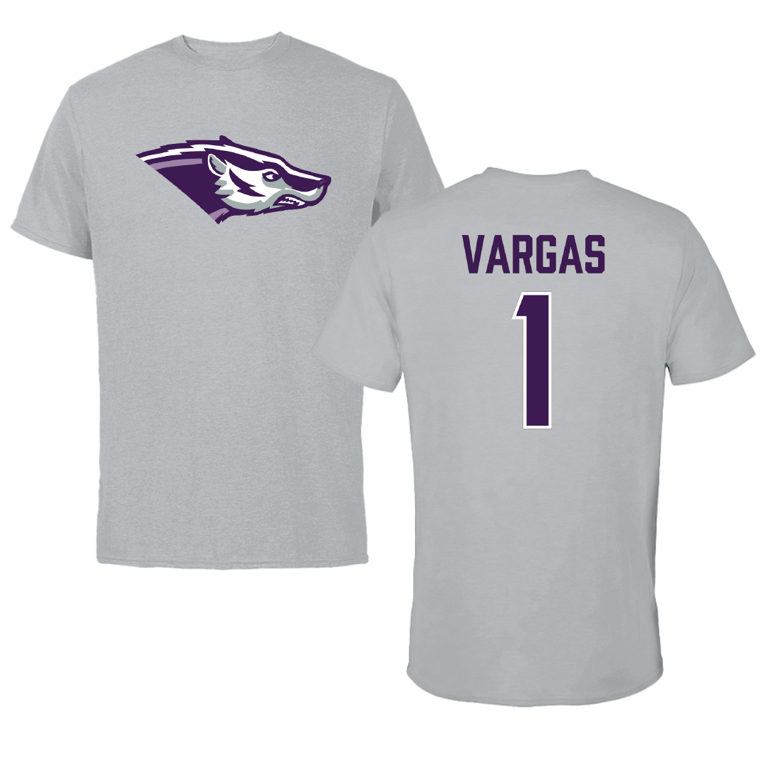 Spring Hill College Soccer Sport Gray Tee - #1 Carlos Vargas
