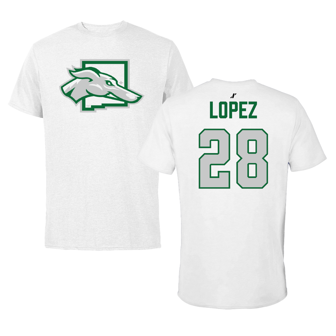 Eastern New Mexico University Softball White Tee - #28 Giazza Lopez