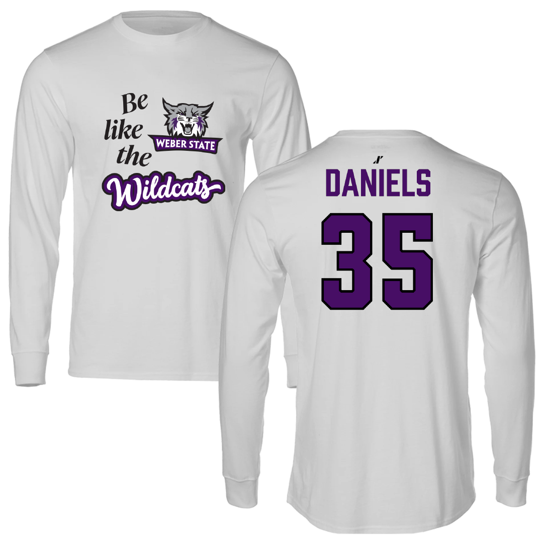 Weber State University Football Light Gray Be Like Us Long Sleeve - #35 Rishi Daniels