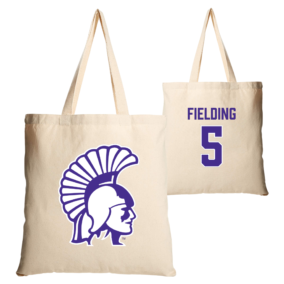 Winona State University Basketball Tan Canvas Tote Bag - #5 Devon Fielding