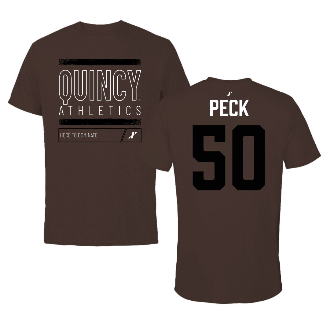 Quincy University Softball Brown Dominate Tee - #50 Madison Peck