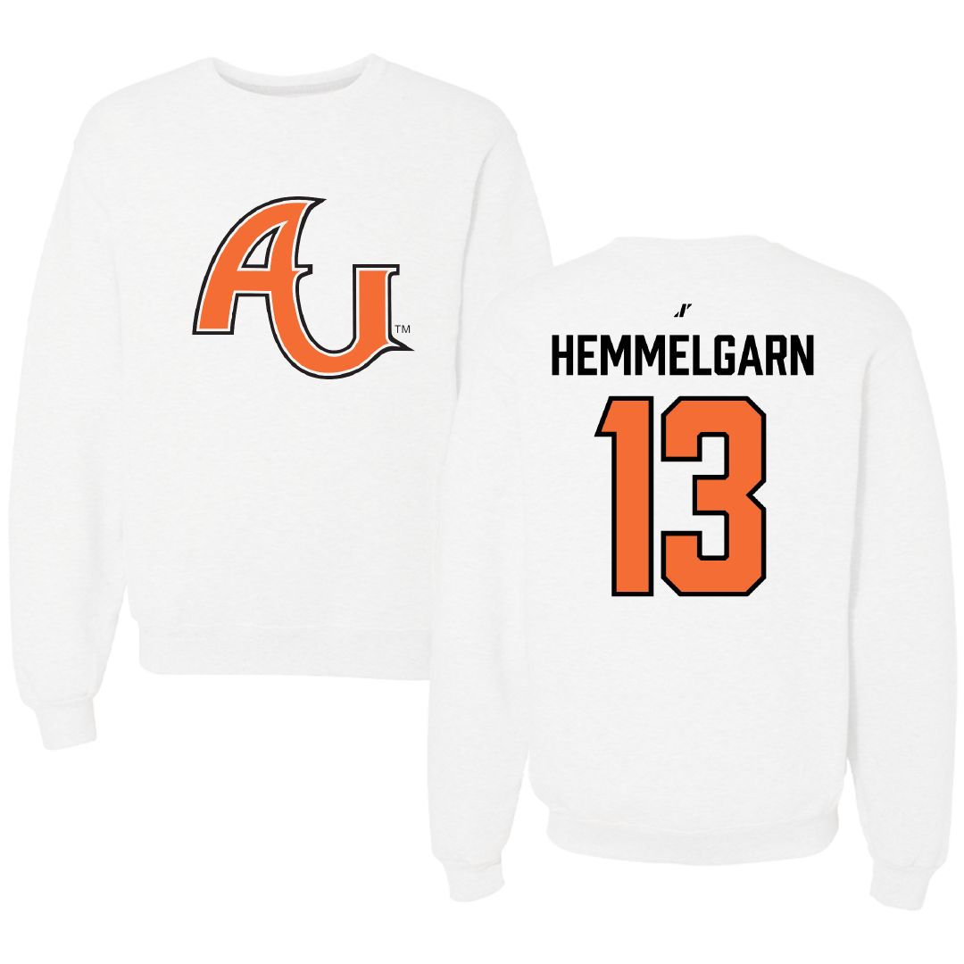Anderson University (Indiana) Football White Crewneck - #13 Eli Hemmelgarn