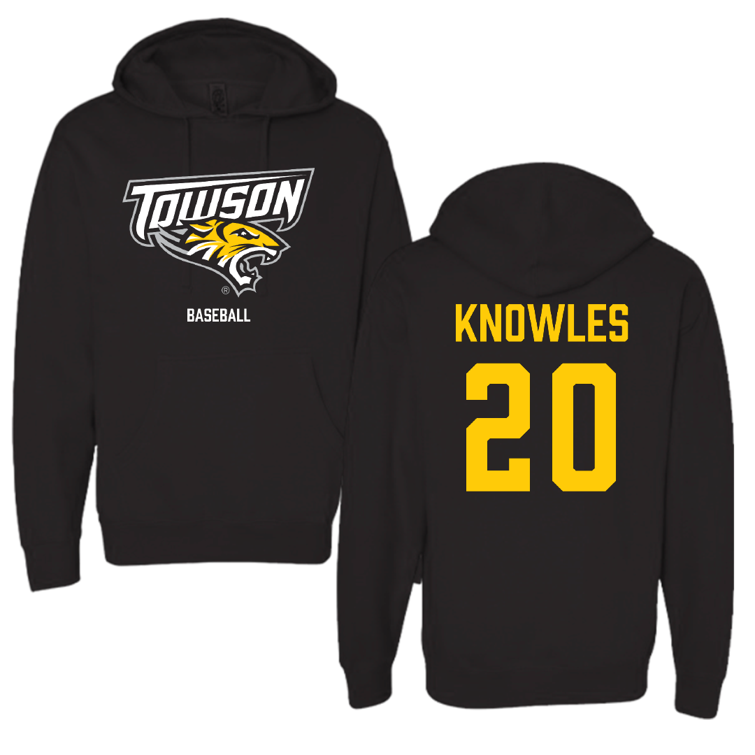 Towson University Baseball Black Hoodie - #20 Aden Knowles