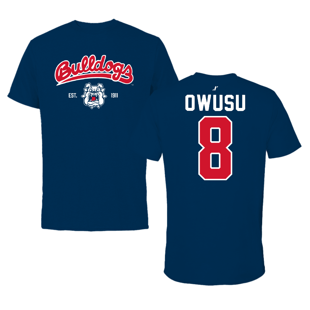 Fresno State University Football Navy General Performance Tee - #8 Martin Owusu