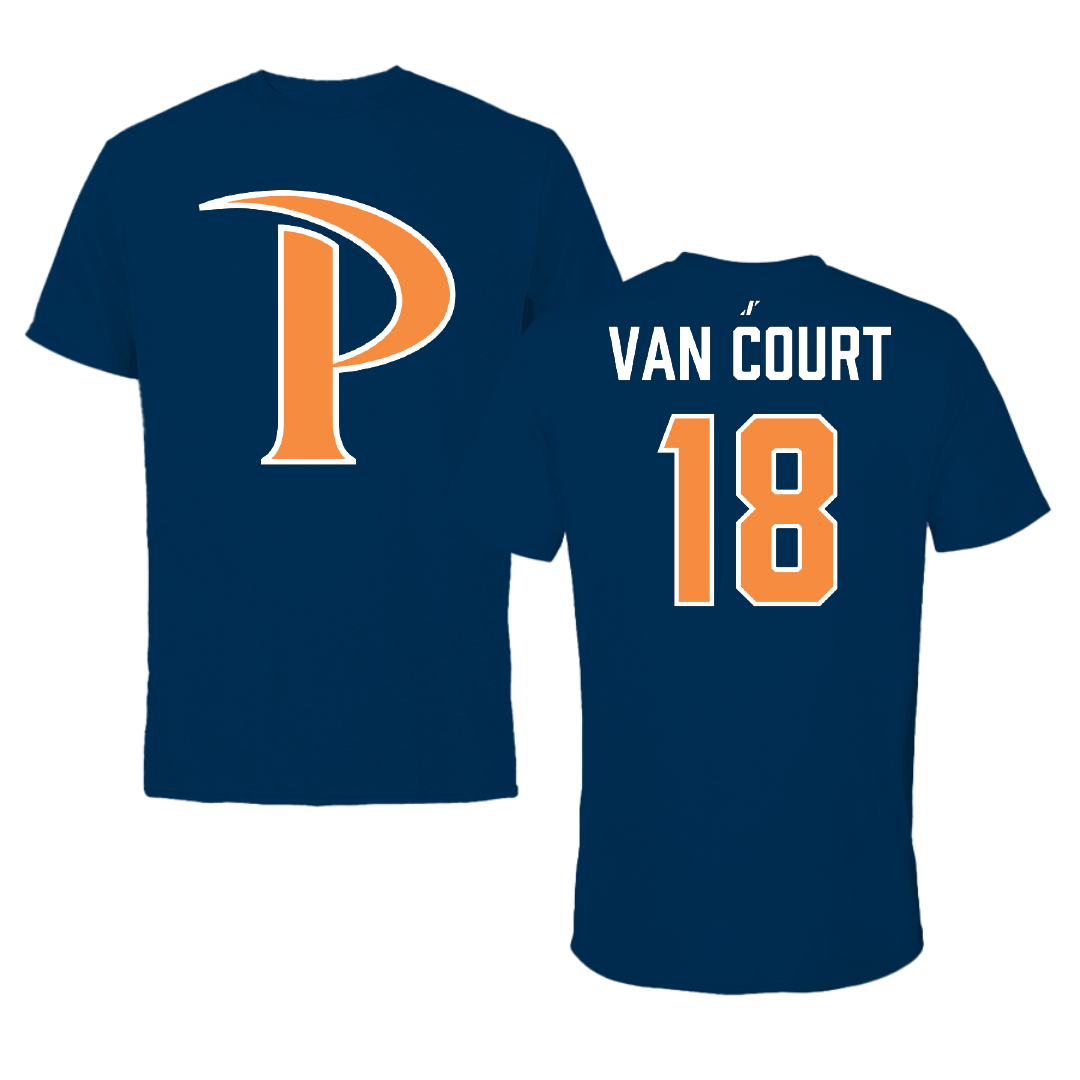Pepperdine University Baseball Navy Performance Tee - #18 Drew Van Court