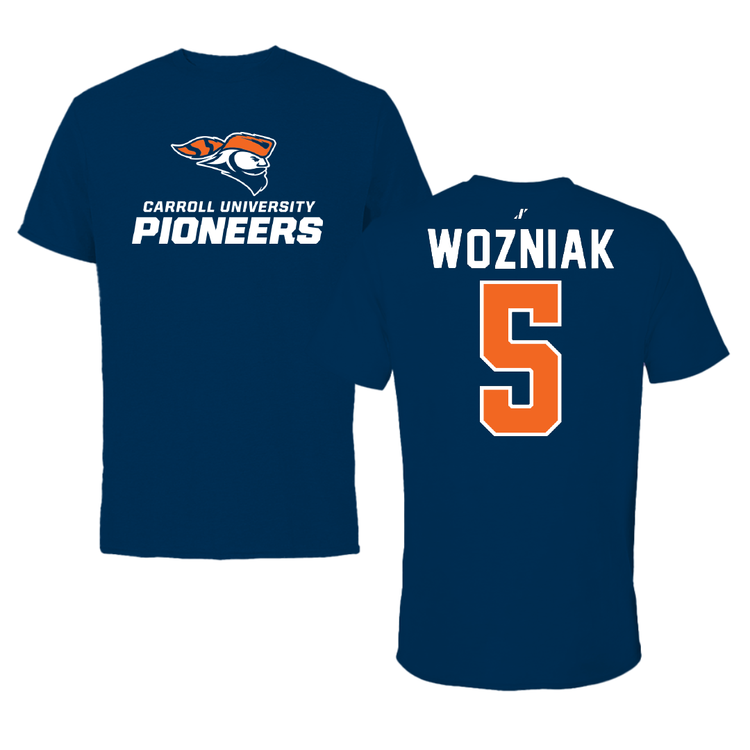 Carroll University Basketball Navy Tee - #5 Kailey Wozniak