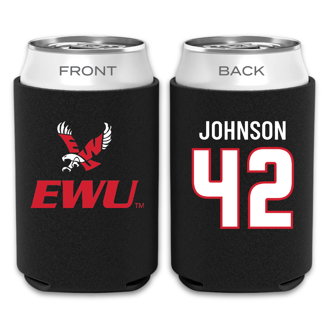 Eastern Washington University Football Black Can Cooler - #42 Ryan Johnson