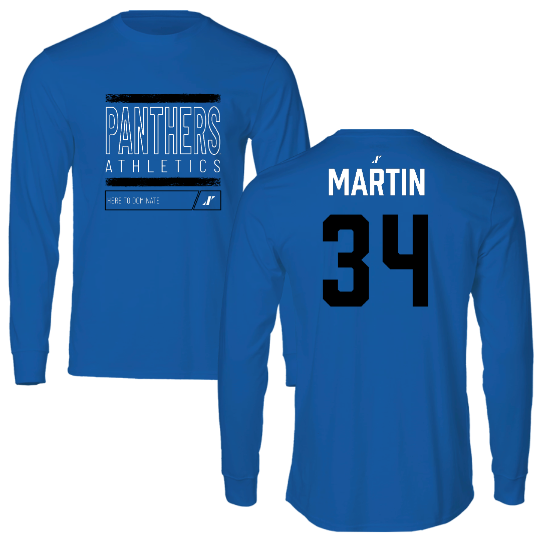Georgia State University Baseball Blue Dominate Performance Long Sleeve - #34 Jayden Martin