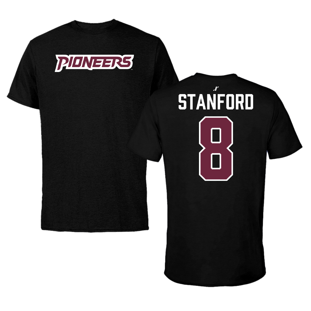 Texas Woman's University Volleyball Black Performance Tee - #8 Bryanna Stanford