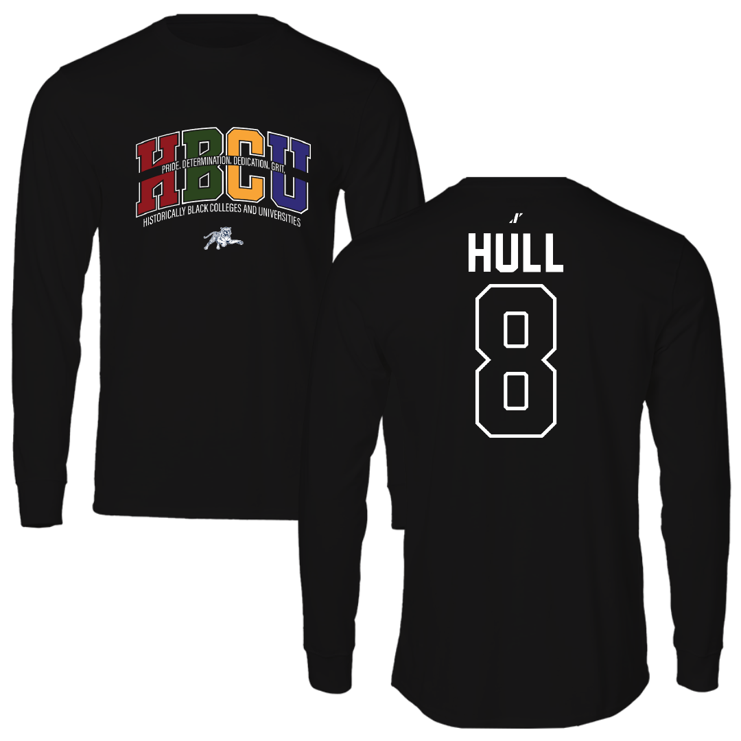 Jackson State University Baseball Black HBCU Performance Long Sleeve - #8 Davione Hull