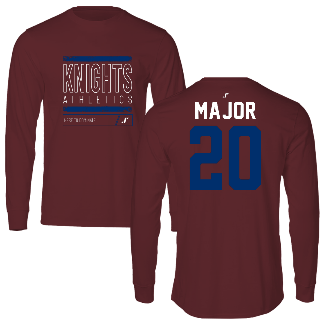 Fairleigh Dickinson University-Metropolitan Campus Soccer Maroon Dominate Performance Long Sleeve - #20 Madison Major