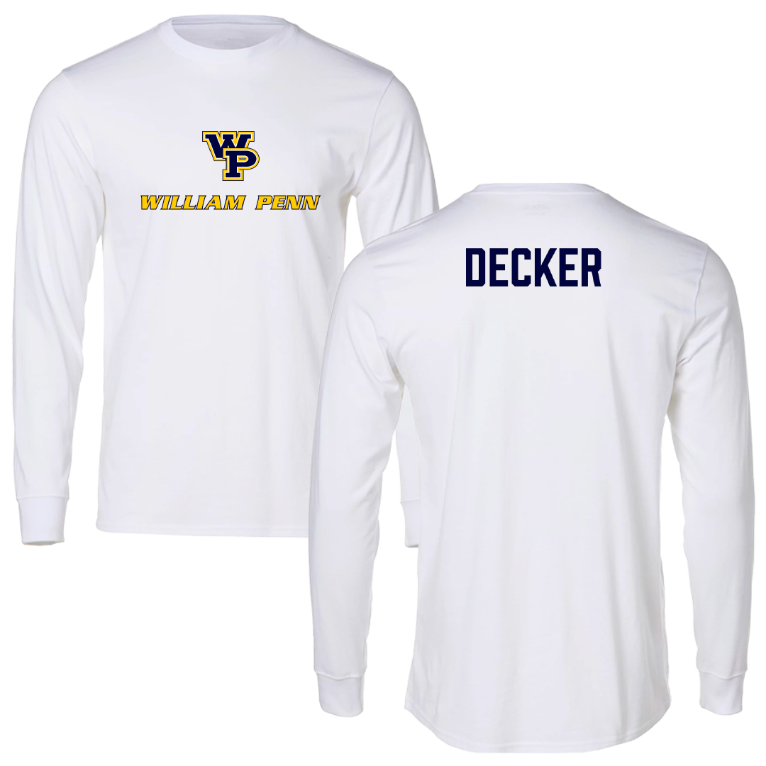 William Penn University Baseball White Performance Long Sleeve - Treyton Decker