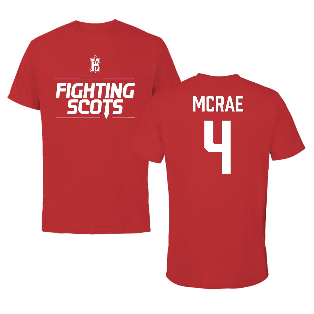 PennWest Edinboro Football Red General Performance Tee - #4 Jared McRae