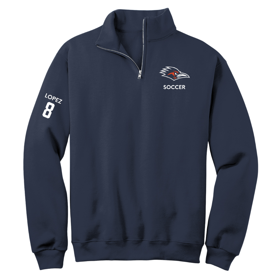 University of Texas at San Antonio Soccer (W) Navy Quarter-Zip - #8 Haley Lopez
