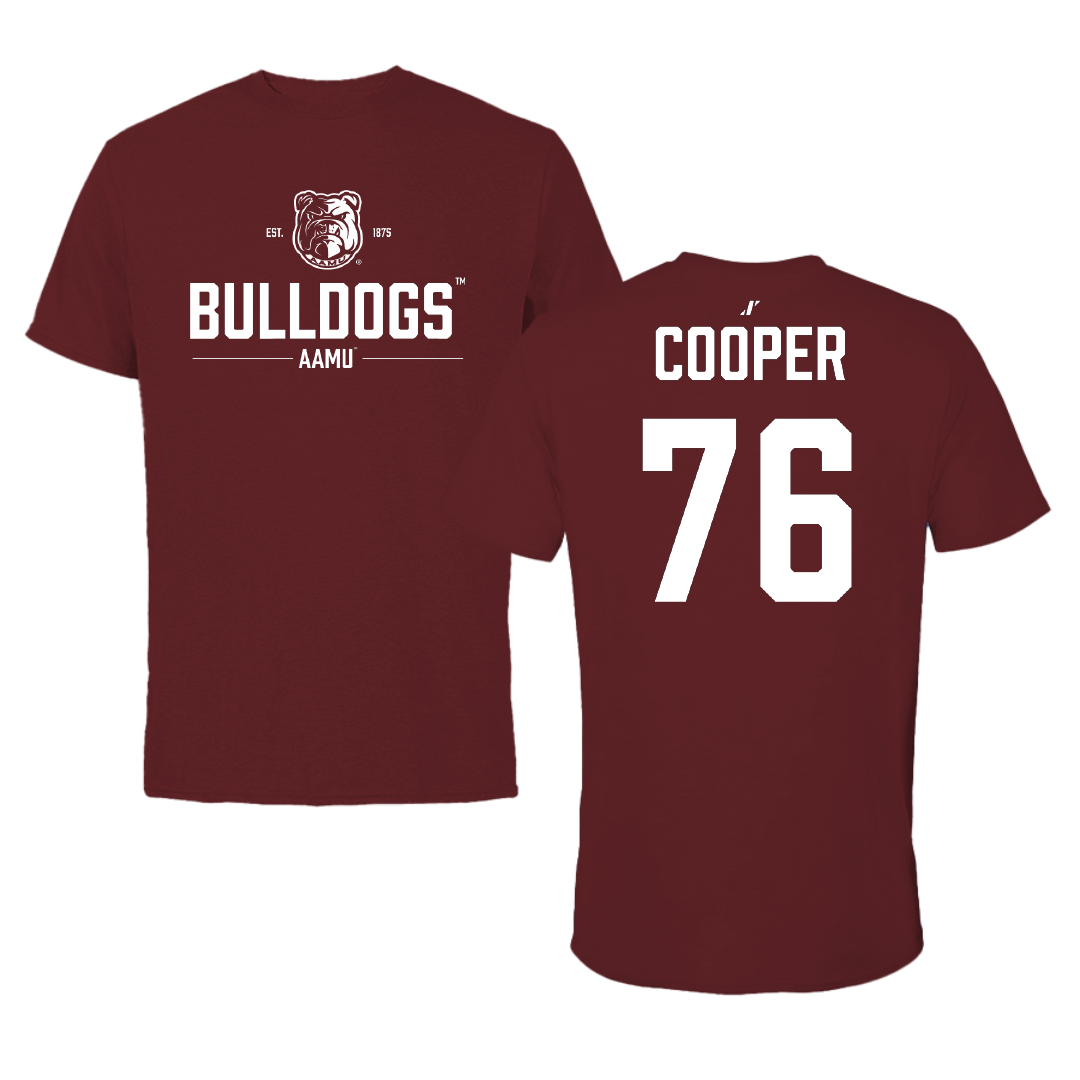 Alabama A&M University Football Maroon General Tee - #76 Kapone Cooper