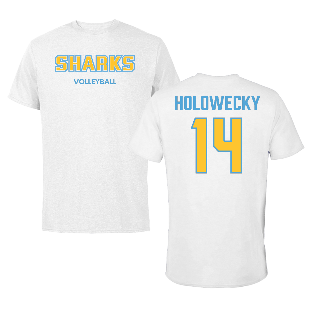 Long Island University Volleyball (M) White Sharks Performance Tee - #14 Owen Holowecky