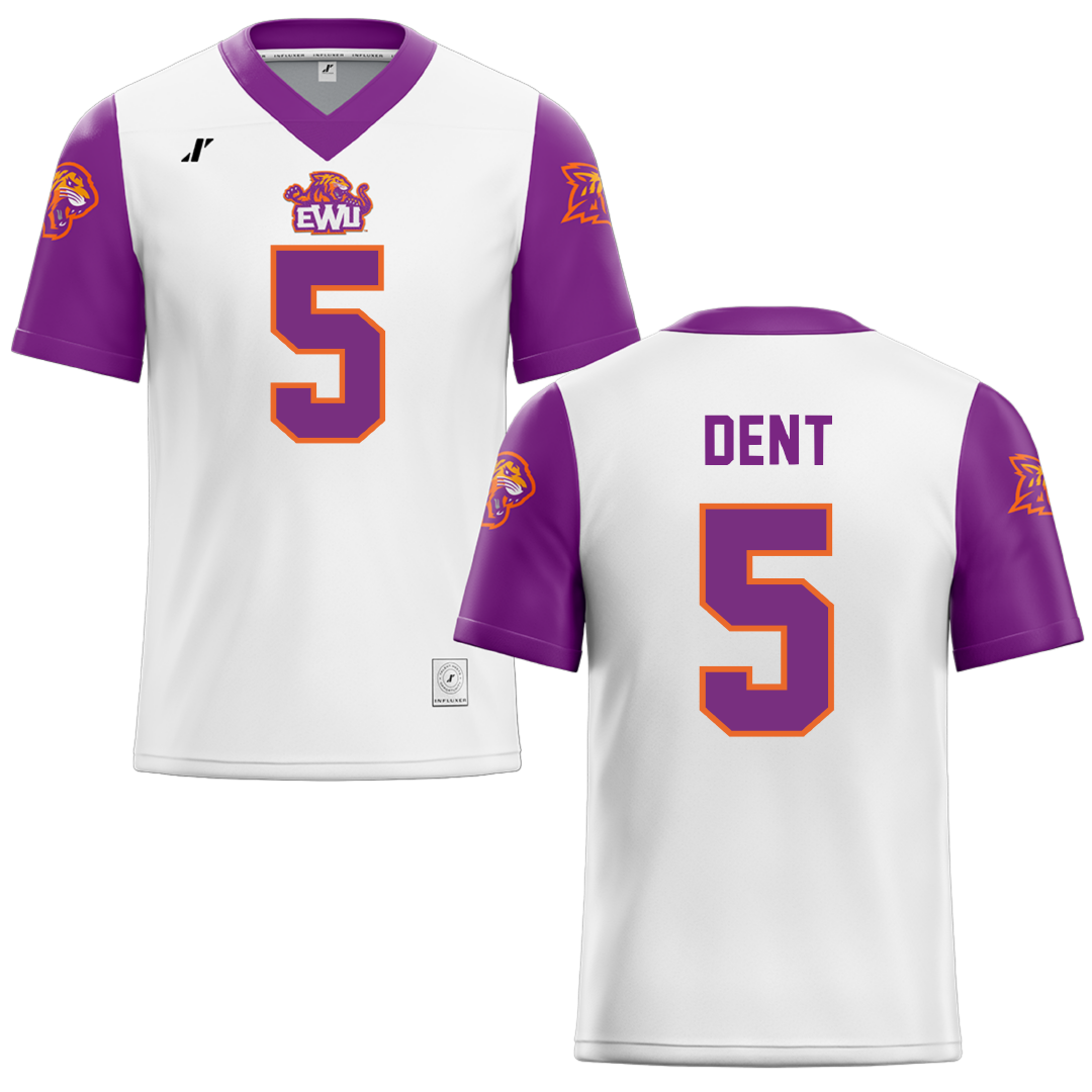 Edward Waters University White Football Jersey - #5 Juwan Dent