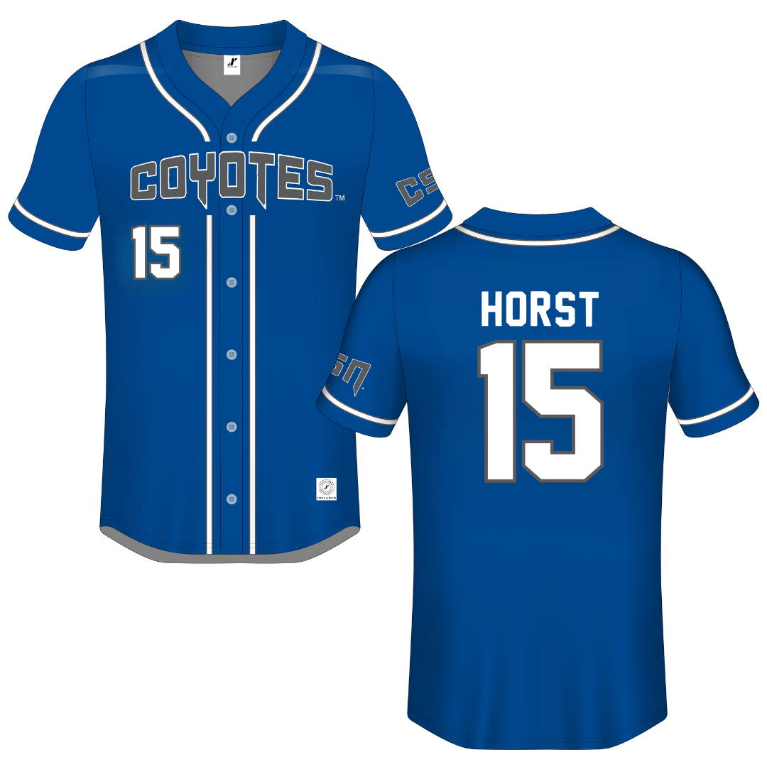 College of Southern Nevada Blue Button-Down Jersey - #15 Haley Horst