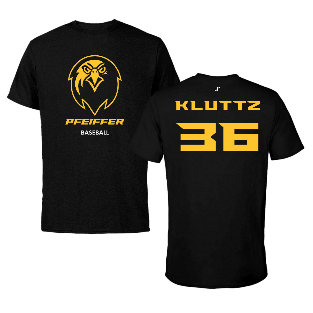 Pfeiffer University Baseball Black Tee - #36 Tyler Kluttz