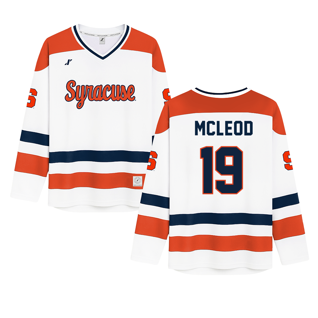 Syracuse University White Hockey Jersey - #19 Rylee McLeod